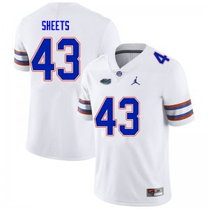 Men's Florida Gators #43 Jake Sheets NCAA Nike White Authentic Stitched College Football Jersey RHQ7862PS